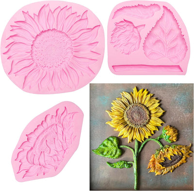Molde silicona girasol grande para fondant pasteles cumpleaños