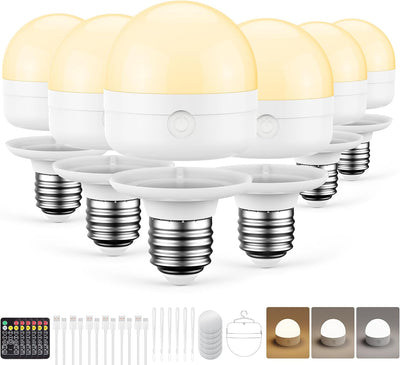 Bombilla E26 recargable 10W 900lm con control remoto 3 en 1