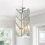 Lámpara colgante cristal cromado plateada E26 ajustable