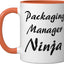 Taza cerámica diseño trabajo color naranja/blanco