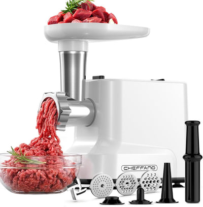 Picadora carne eléctrica 2000W 2 cuchillas 3 platos tubo salchicha
