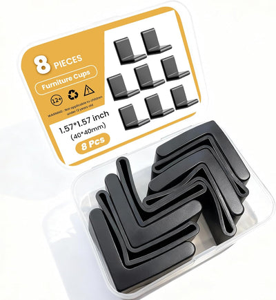 8 Tapas Hierro Forma L 1.5pulg Protectores Esquina Muebles