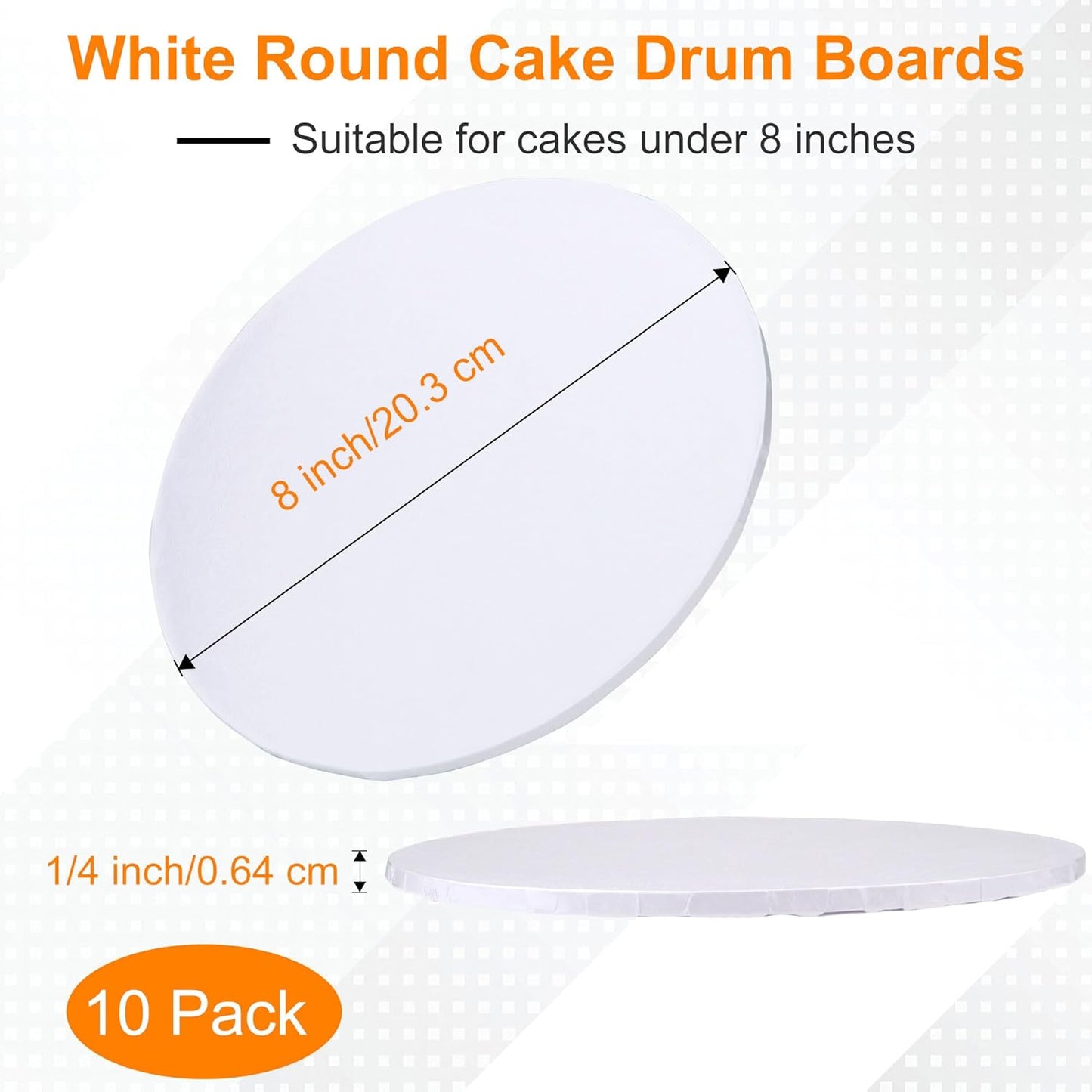 Tableros redondos de cartón corrugado blanco resistente a grasa para tartas multicapa, bodas y fiestas, paquete de 10