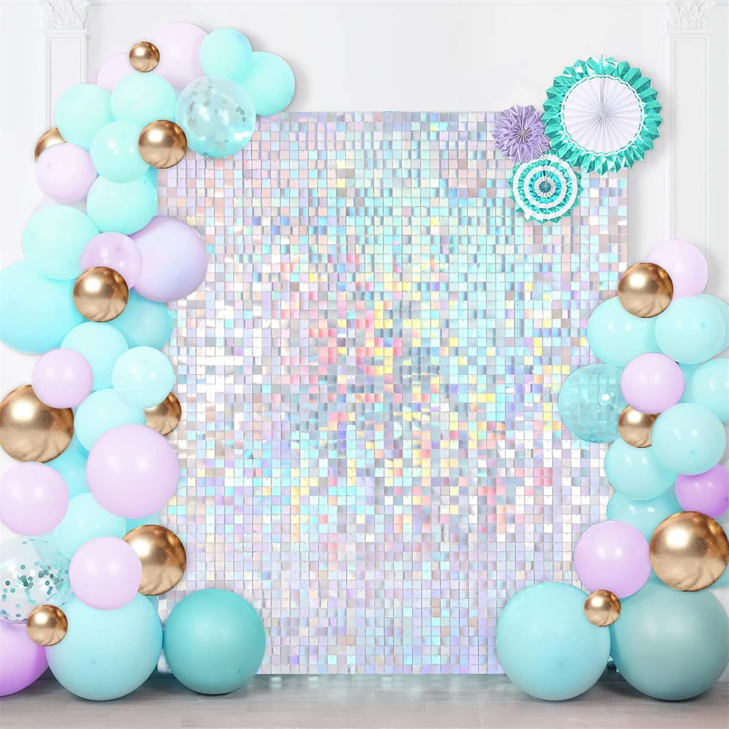 Paneles pared plateados brillantes 24pzas fiesta