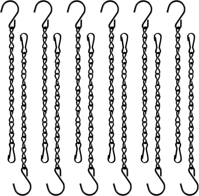 12 Cadenas Colgantes 9.5pulg para Comederos Pájaros y Adornos Negro