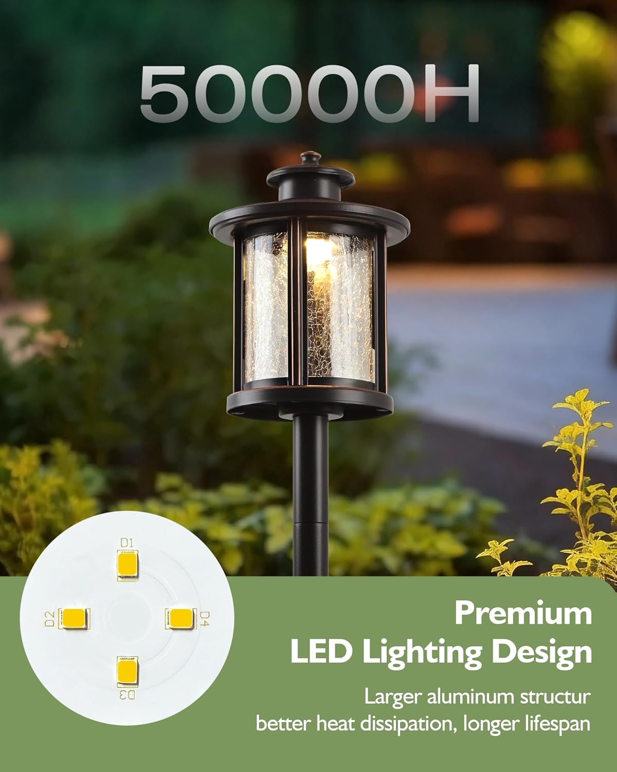 Luz LED aluminio impermeable 12V 155lm 3000K para jardín set 4