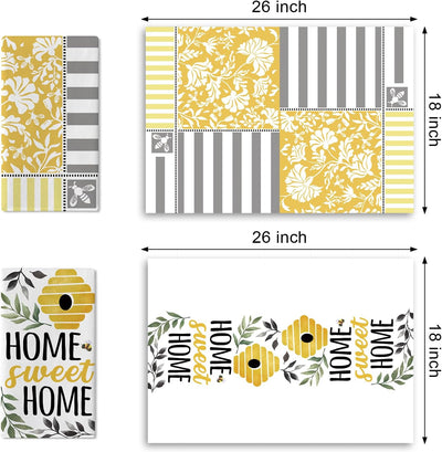 Toalla de cocina de abeja familiar con motivos florales para hornear y decorar