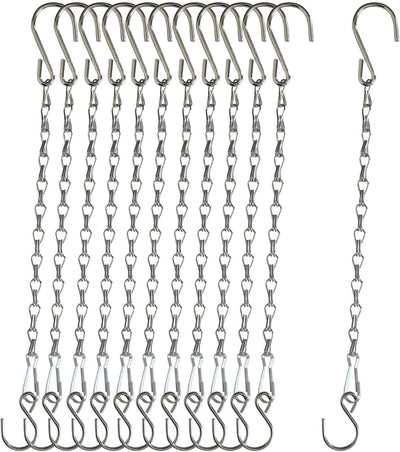 Cadena colgante plateada 11pulg con cesta para comedero pájaros