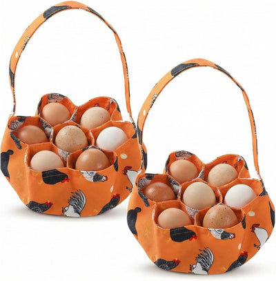 2 cestas para huevos Sweetude con 7 bolsas para Pascua, pollos y gallinas