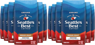 Café molido Portside Blend Seattle's Best tostado medio bolsa 12 oz paquete 12