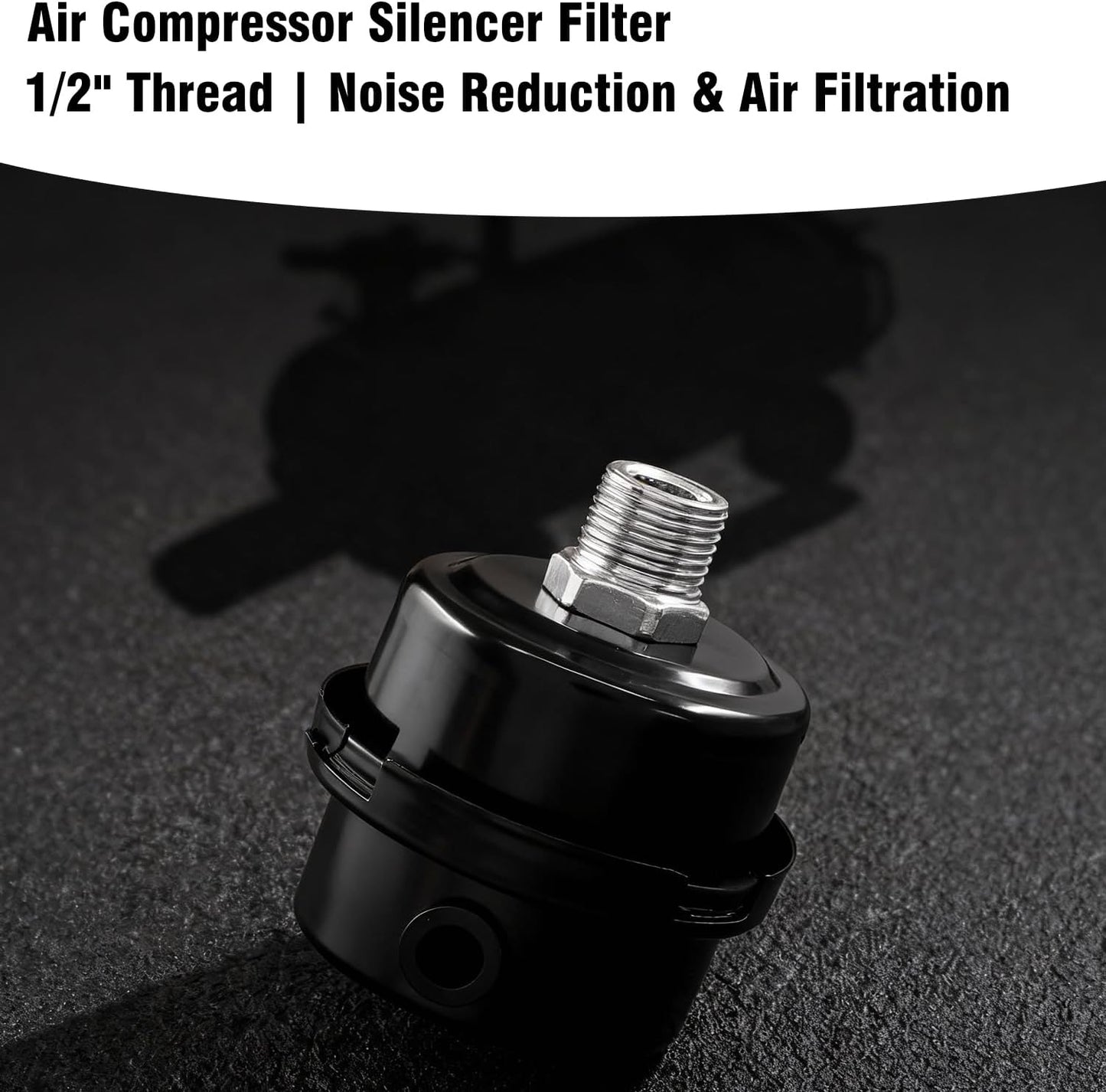 Filtro silenciador compresor aire metal 1/2pulg