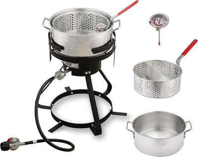 Kit olla pescado aluminio 9.5L quemador gas propano 50000 BTU