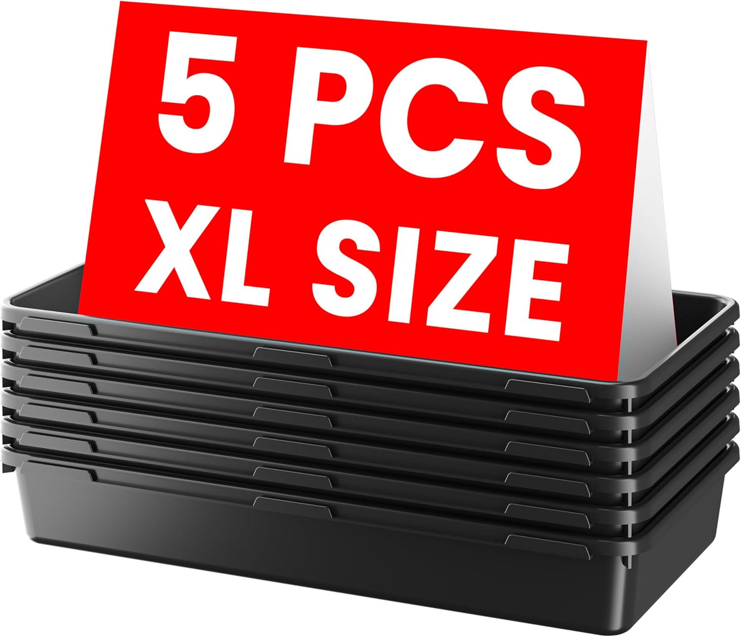 Organiz. cajones plástico negro tamaño XL5 piezas