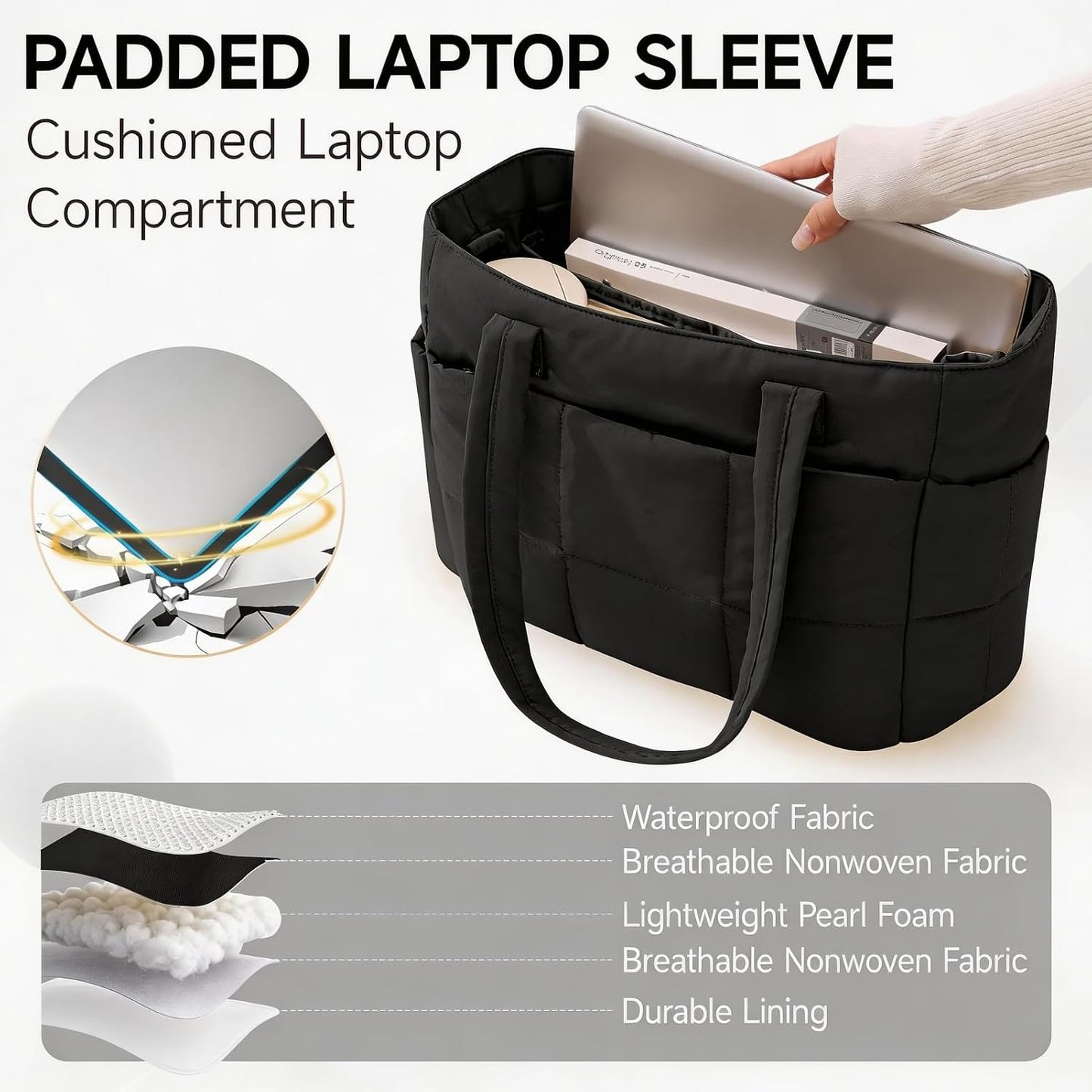 Bolsa de viaje para mujer con compartimento laptop y correa