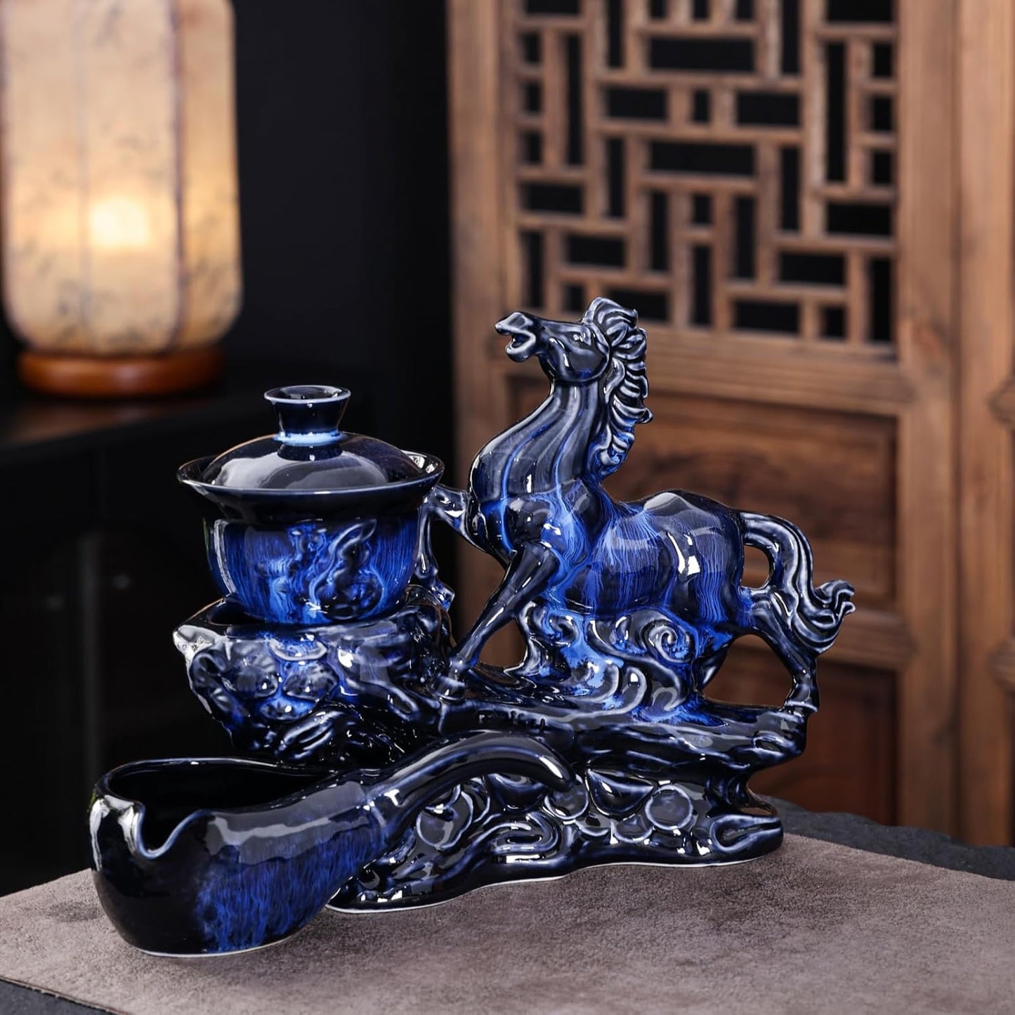 Juego de té chino gongfu, tetera de cerámica con infusor y 8 tazas