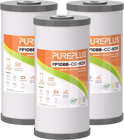 Cartucho filtro KDF 5 micrones 10x4.5 pulg para GE y Culligan