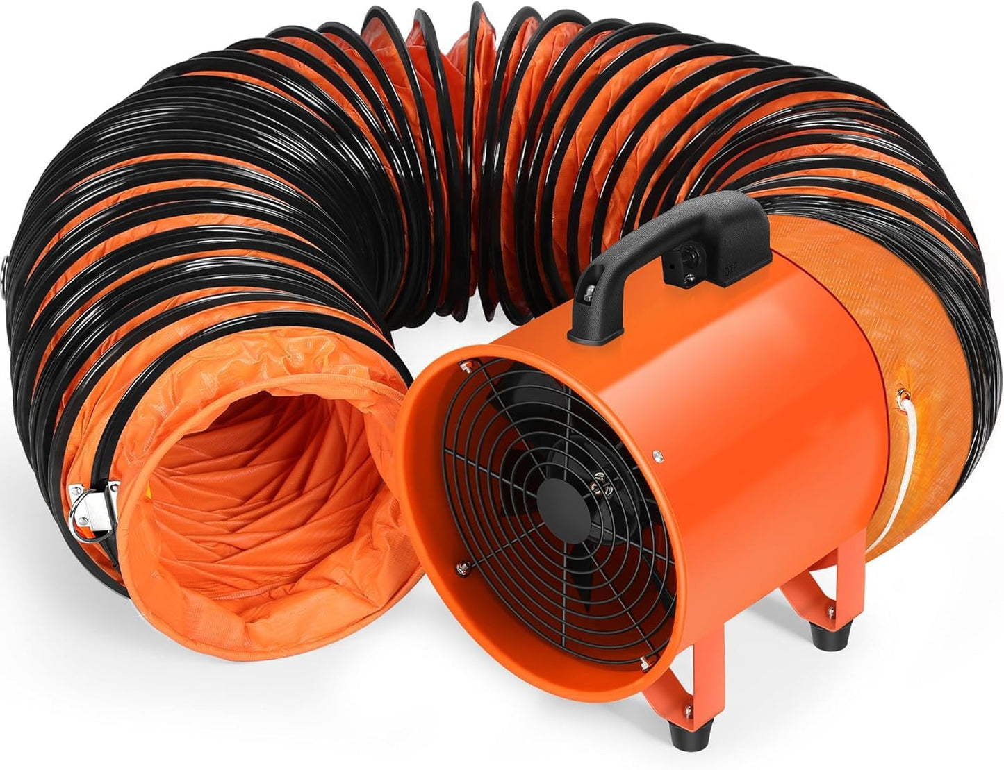 Ventilador industrial 12pulg 3200CFM manguera 27ft enchufe 15ft