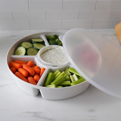 Bandeja dividida resistente con tapa a prueba de fugas 6 compartimentos para servir y almacenar alimentos