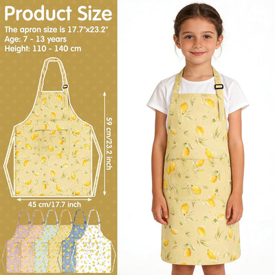 Delantal infantil poliéster patrón limón 17.7x23.2pulg