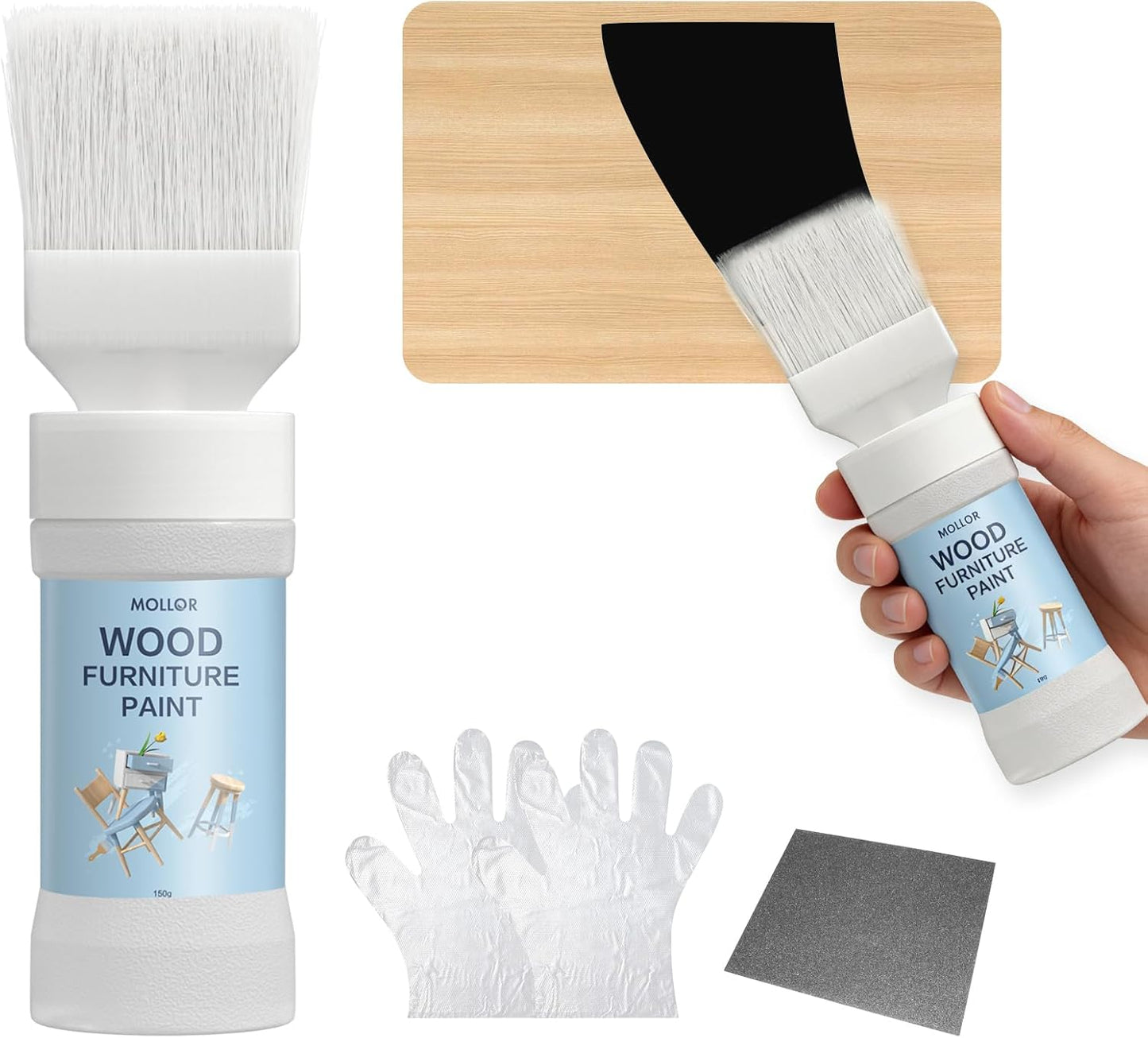Pintura negra para madera puertas armarios secado rapido