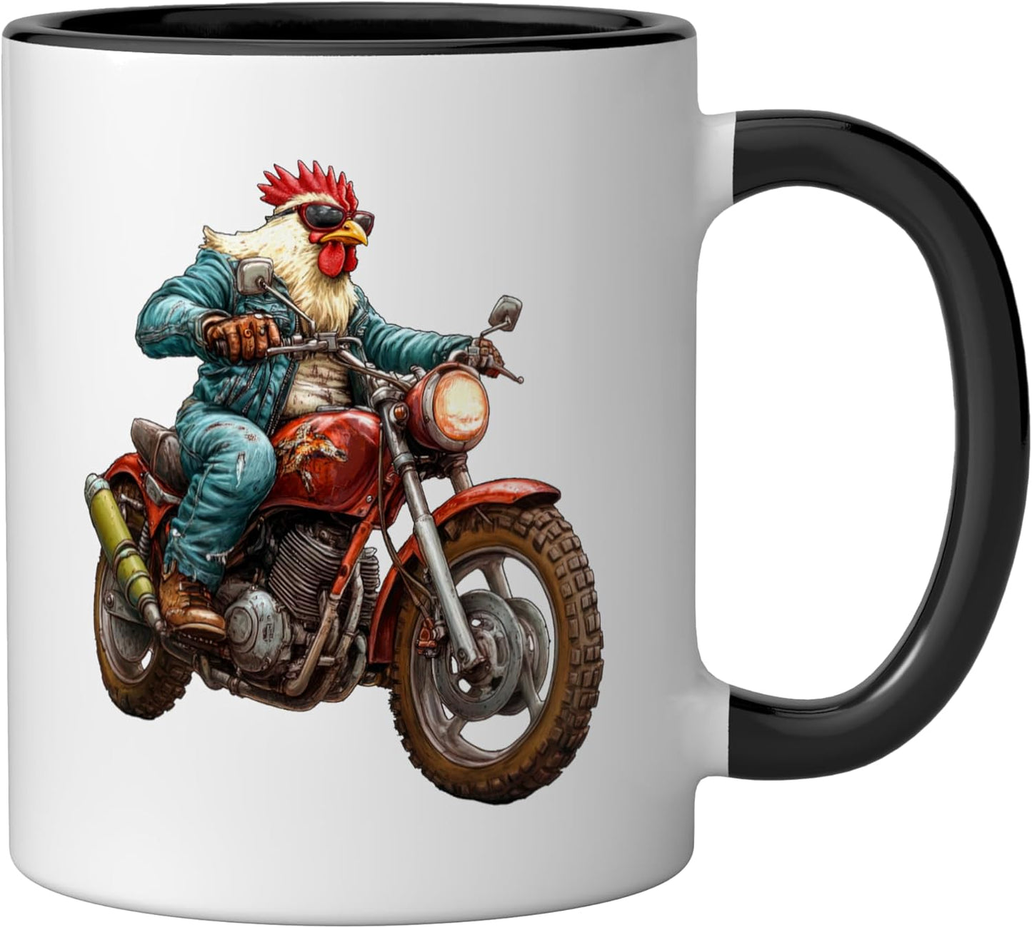 Taza Cerámica Motocicleta Negro/Blanco