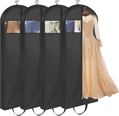 4 Pzas Bolsas para Ropa Viaje 65 Pulg Negro