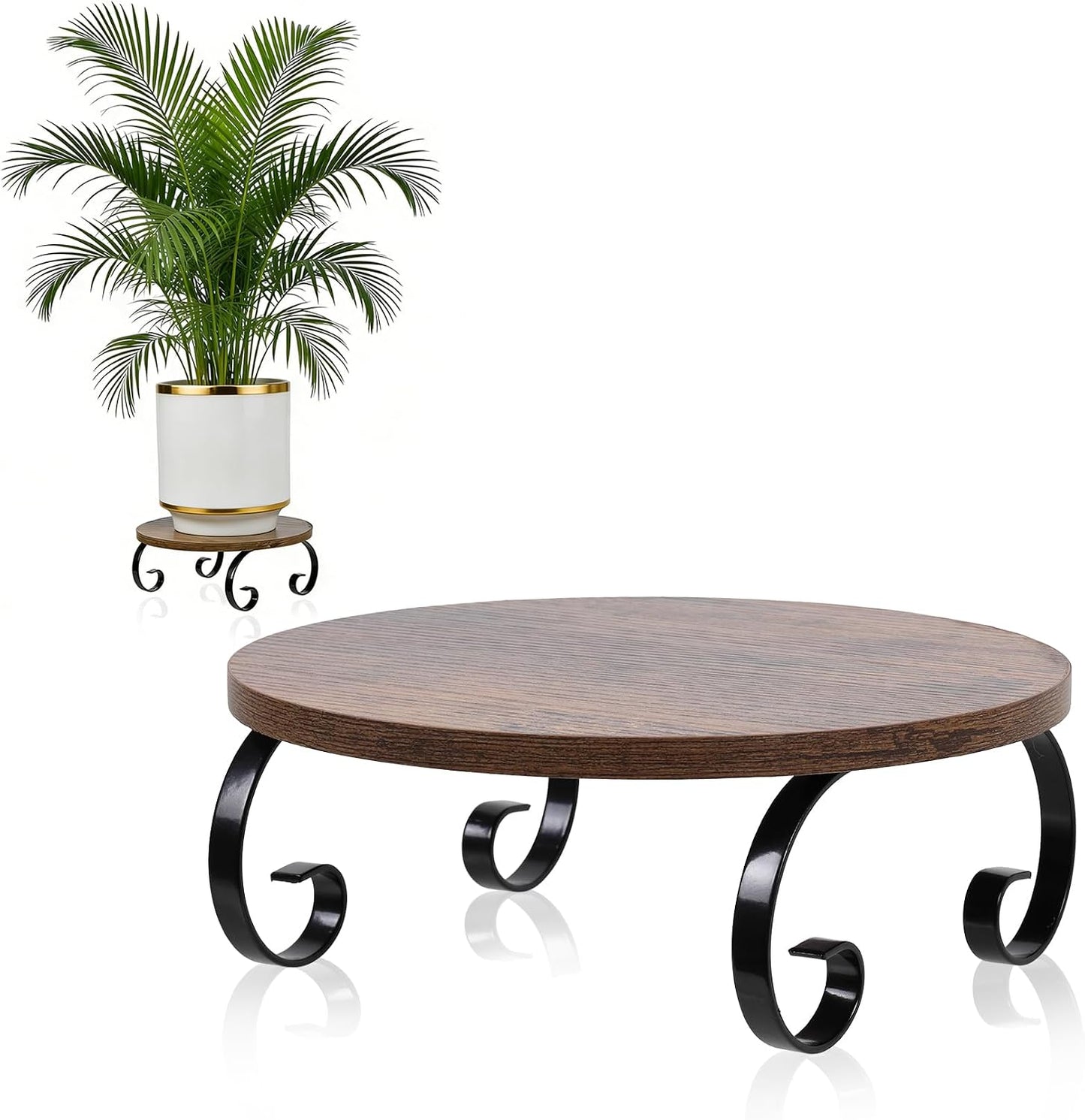 Soporte plantas madera vintage para macetas 5-12pulg