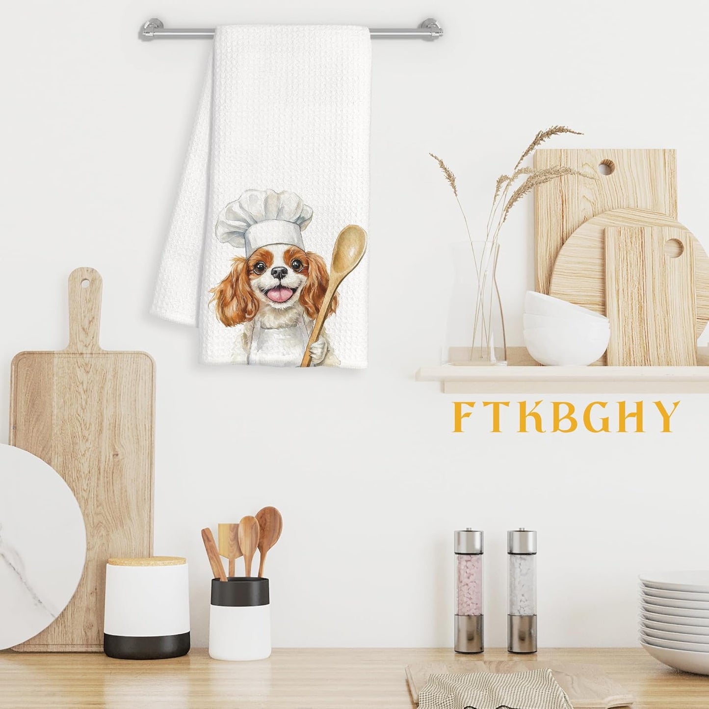 Toallas de cocina con imagen de Cavalier King Charles Spaniel Chef, regalo para amantes de los perros