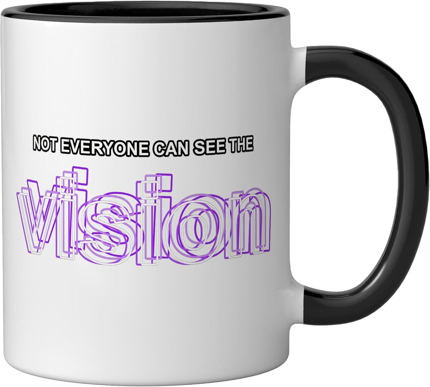 Taza de cerámica con diseño Purple Graphic, negro/blanco