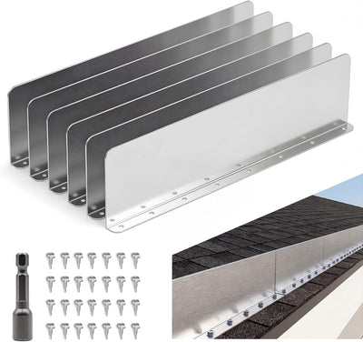 6 Protectores salpicaduras acero inox 50s canalón tejas