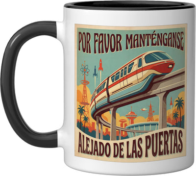 Taza de cerámica vintage color negro y blanco