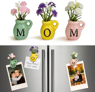 Regalos de cumpleaños para mamá, imanes de cerámica y jarrones pequeños