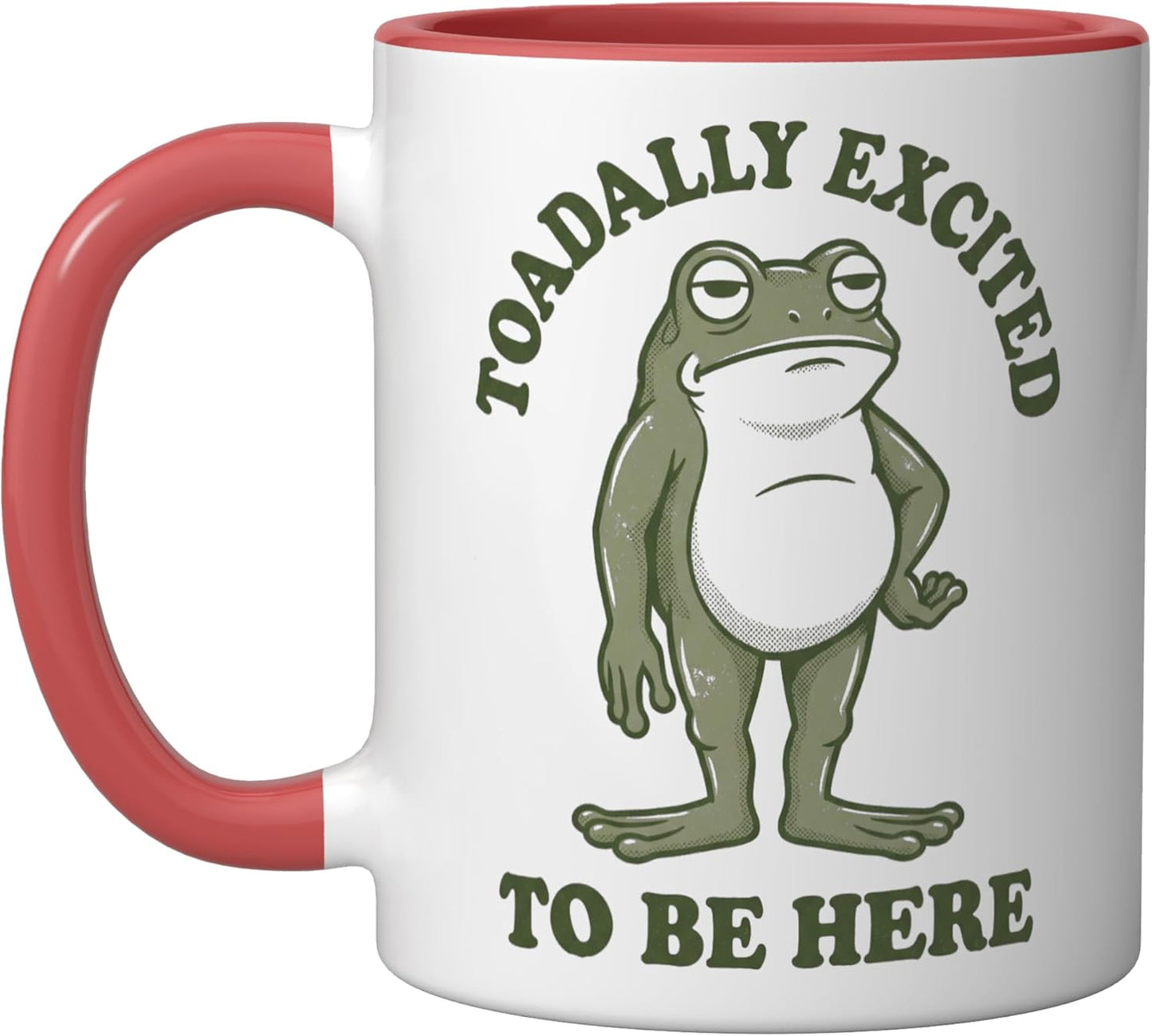 Taza Cerámica Grumpy Frog Meme Rojo/Blanco