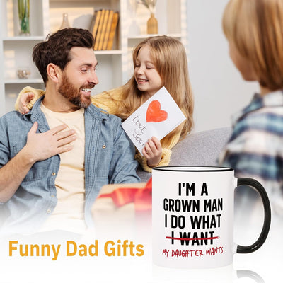 Taza divertida para papá con texto en inglés Soy un hombre adulto