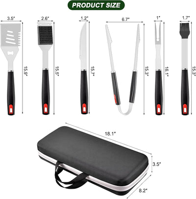 Juego accesorios parrilla acero inox duradero