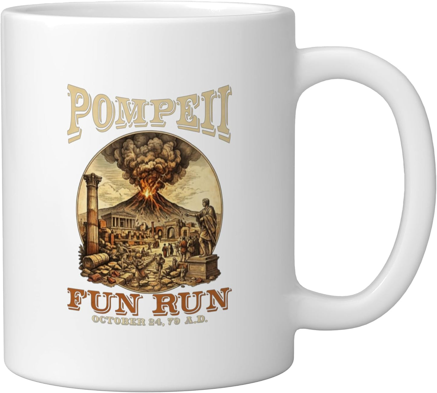 Taza Cerámica Pompeii Fun Run 79 AD Blanca