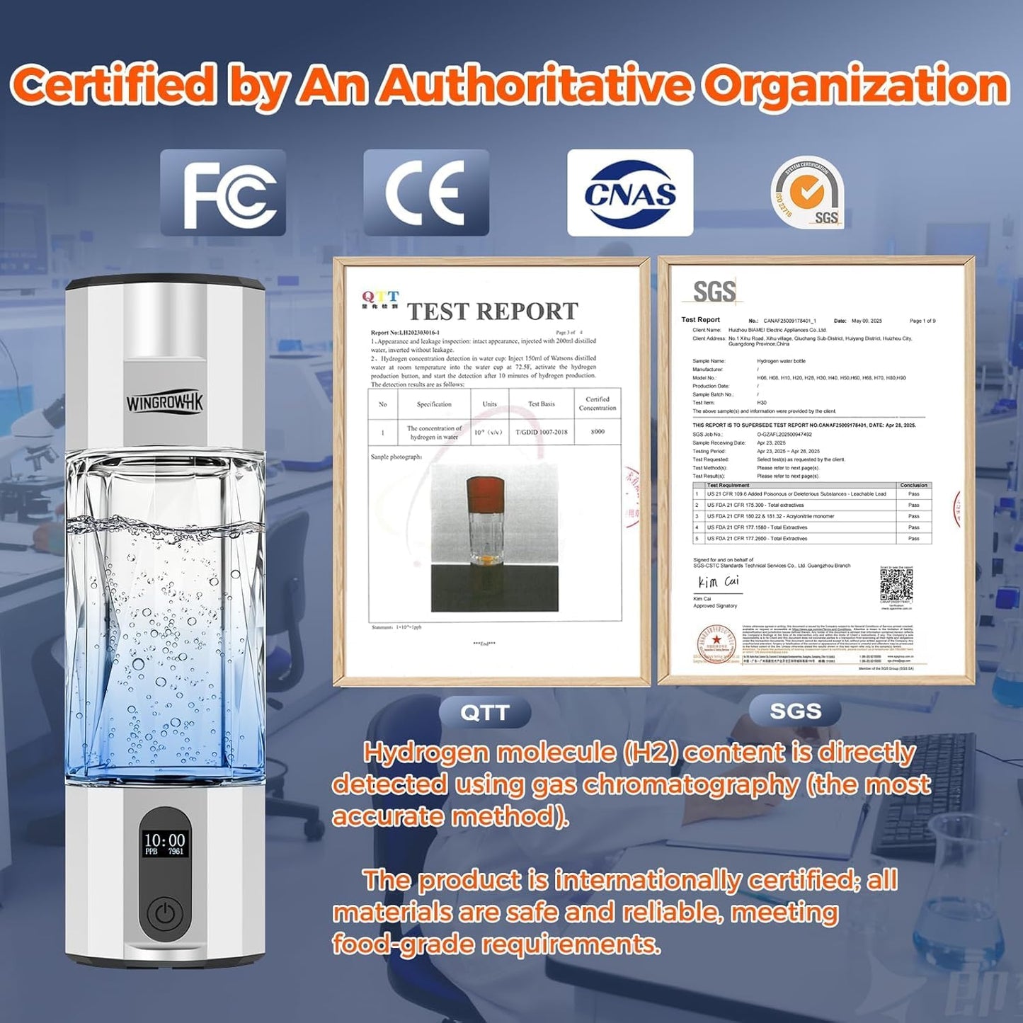 Generador agua hidrógeno 8000PPB 7oz tecnologia SPE y PEM