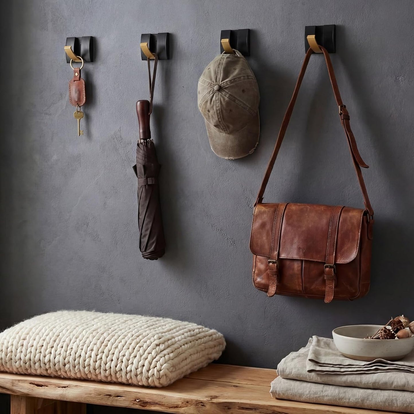 4 Ganchos Plegables Retráctiles para Baño Armario Bufanda Bata