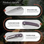 Cuchillo plegable titanio mango morado acero AUS-8 EDC