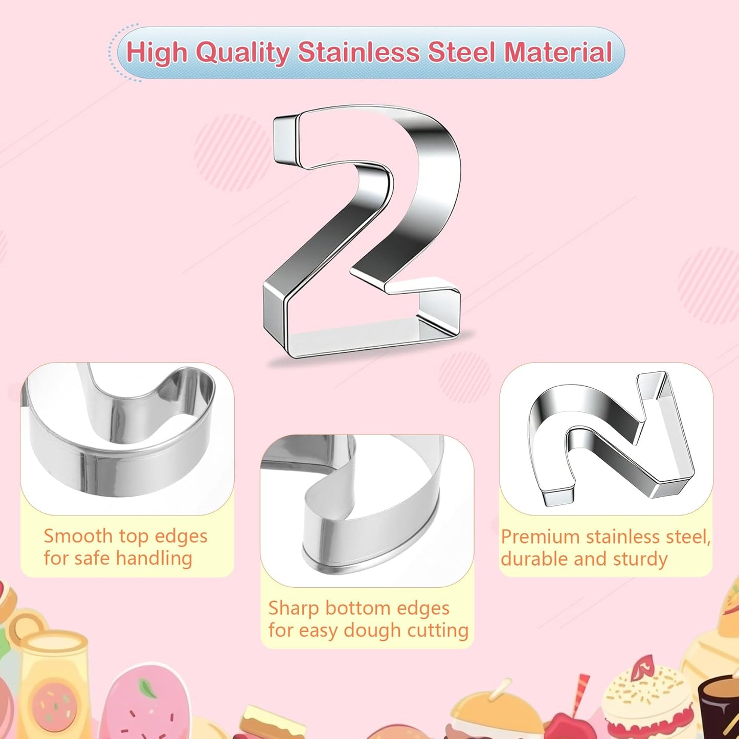 Set 9 cortadores galletas 0-8 acero inox