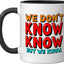 Taza cerámica retro con tipografía negra y blanca
