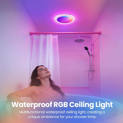 Lámpara techo inalámbrica RGB control remoto sensor movimiento