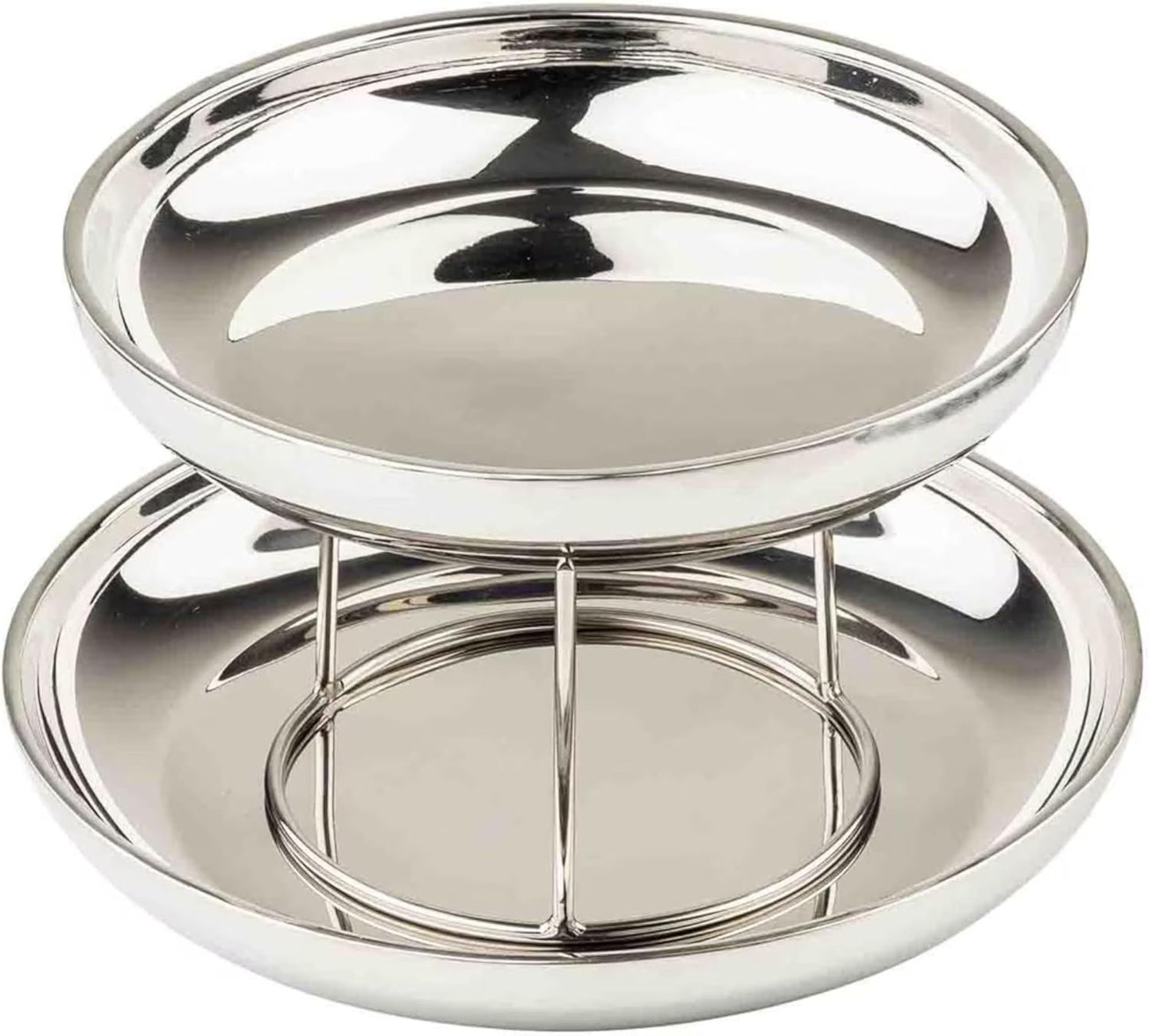 Torre mariscos 2 niveles acero inox doble pared 12x14pulg