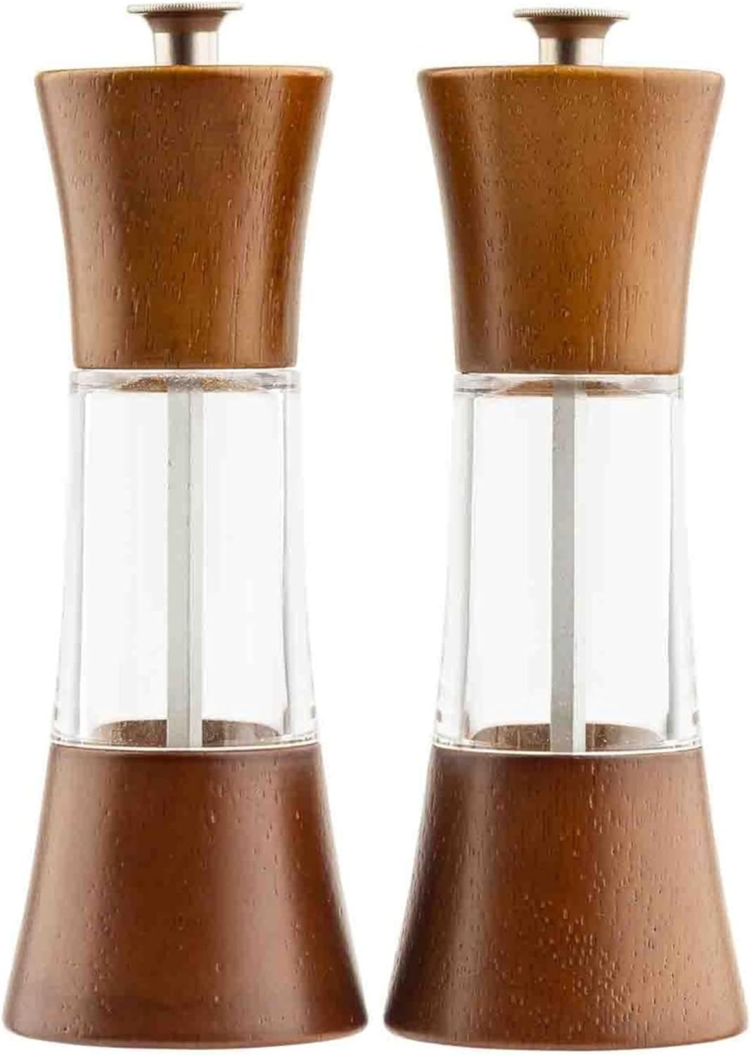 Molinillos de sal y pimienta de madera con acabado acacia