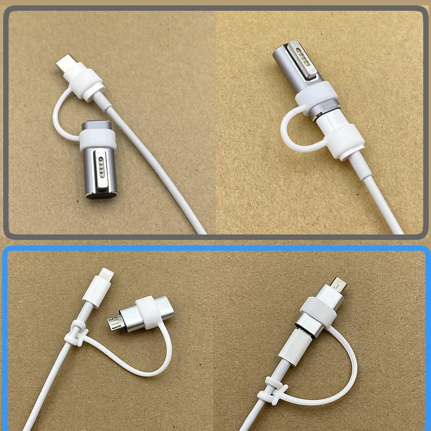 Soporte silicona para convertidores de cable 2 Pzas blanco