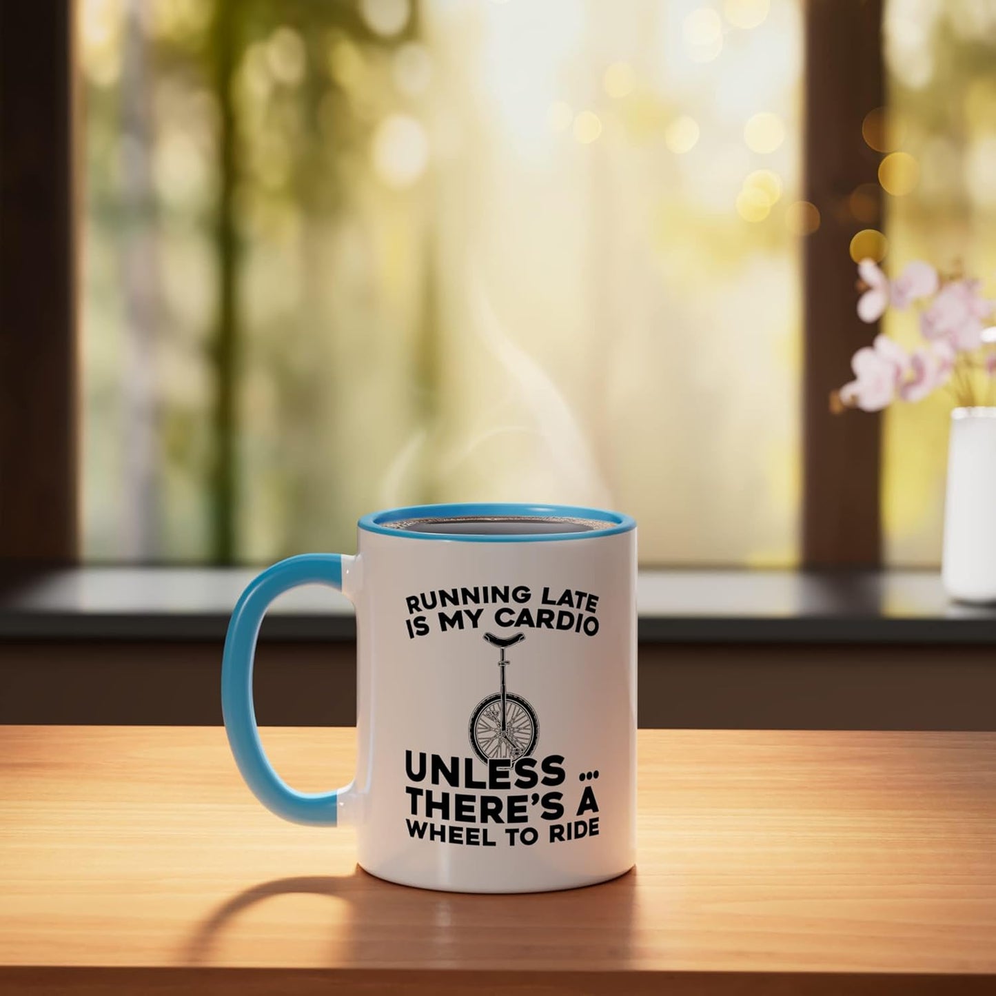Taza Cerámica para Monociclo Azul/Blanco