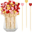 Palillos corazón 4.7pulg para aperitivos brochetas frutas madera