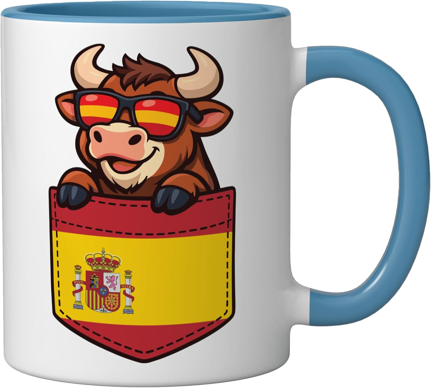 Taza Cerámica Azul/Blanco