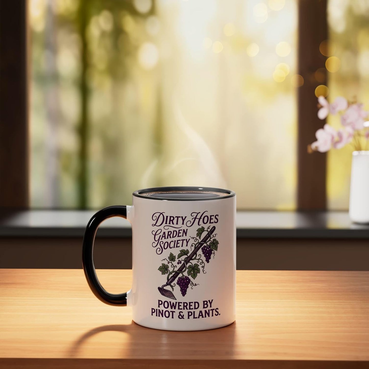 Taza Cerámica Jardinería Pinot Plants Negro/Blanco