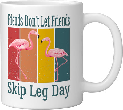 Taza cerámica de gimnasio para leg day con frase divertida